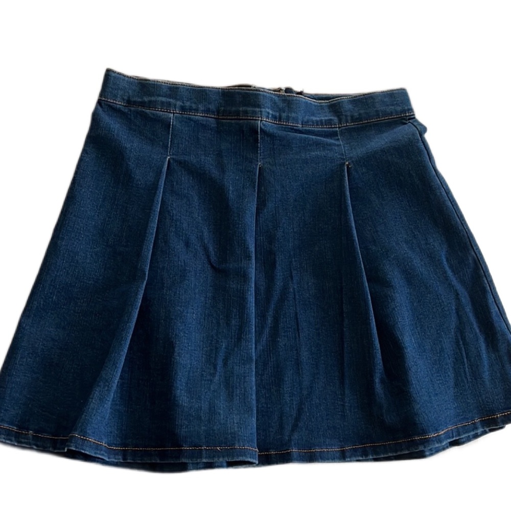 Art Class Little Girls Adjustable Denim Jean Skirt w/ Pleats